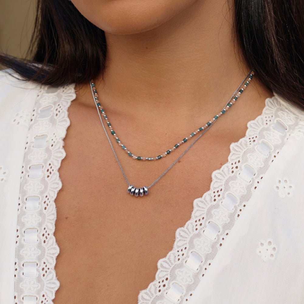 'Rings of Hapiness' Silver Necklace - Beautiful Earth Boutique