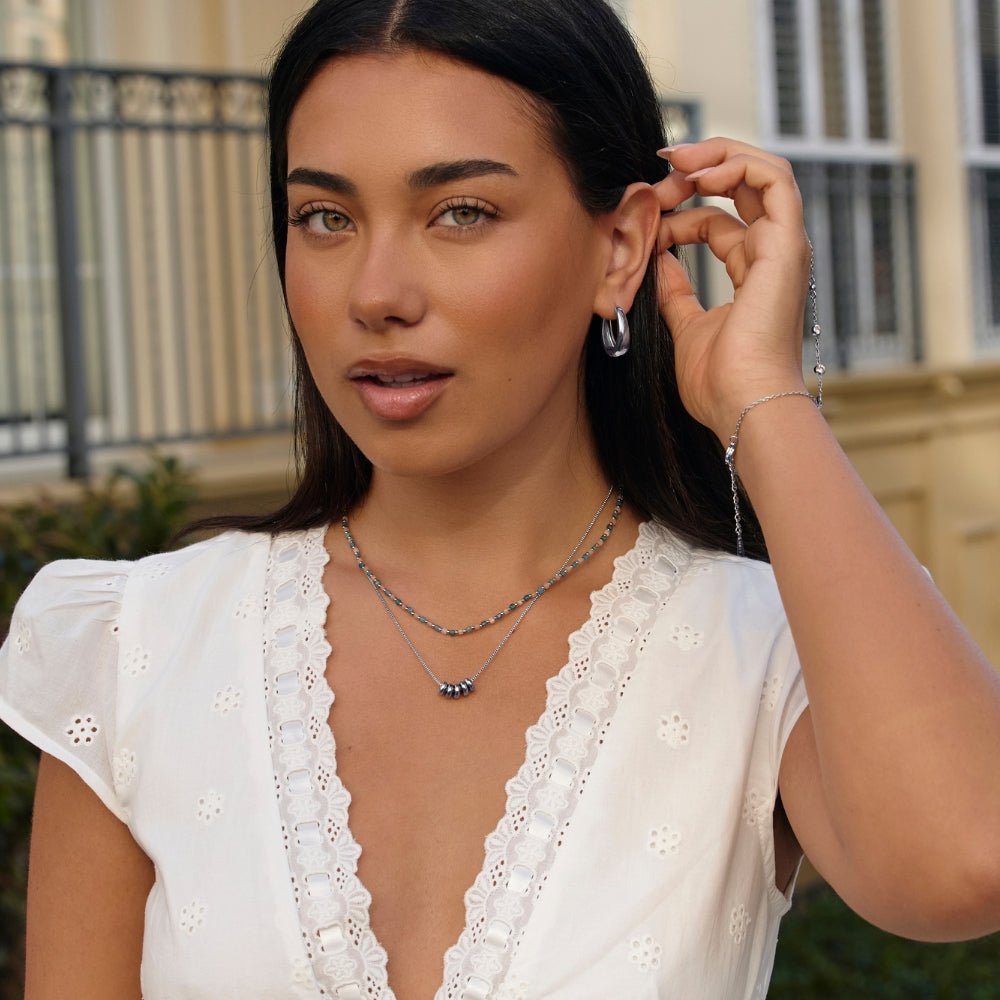 'Rings of Hapiness' Silver Necklace - Beautiful Earth Boutique