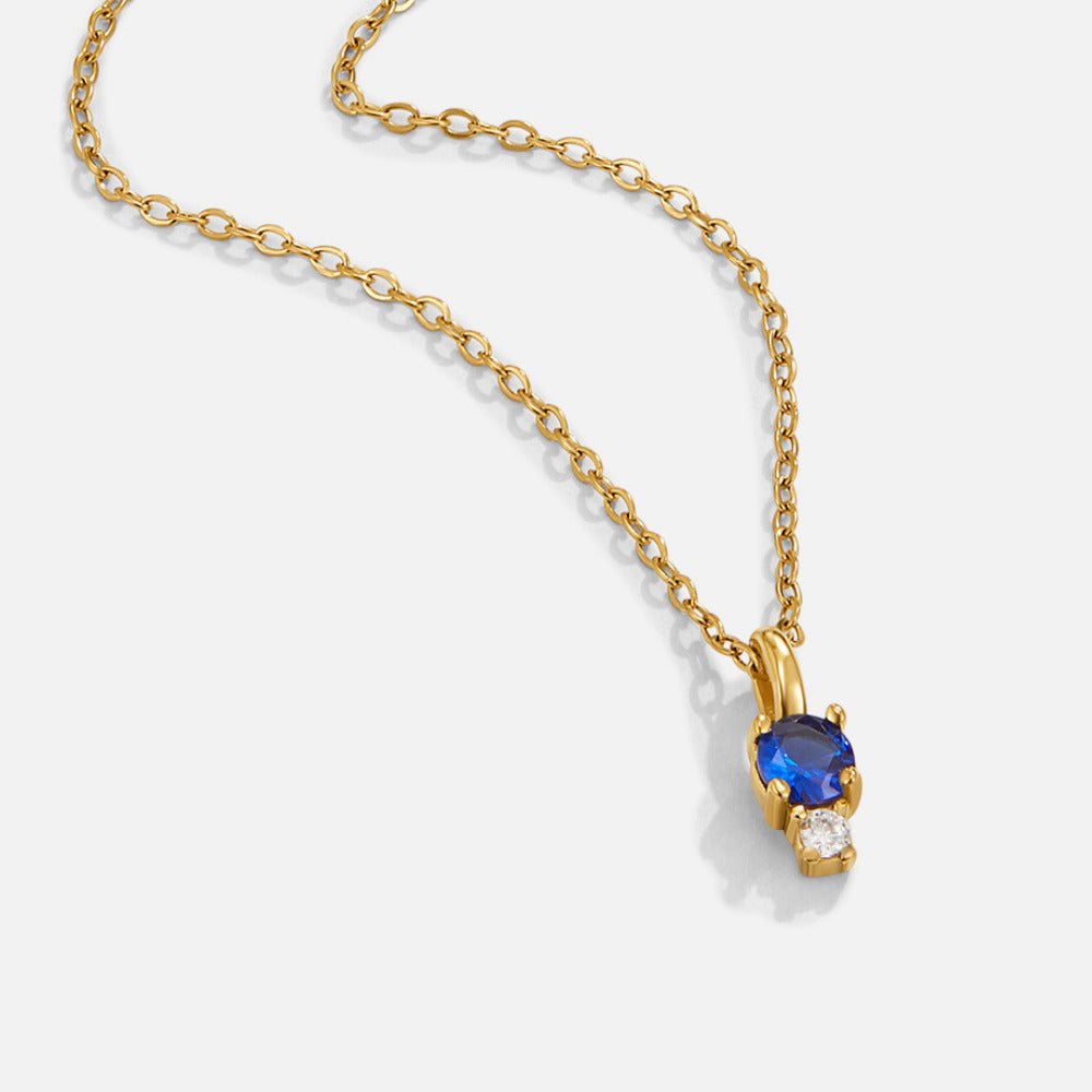 Sapphire Drop Pendant Necklace - Beautiful Earth Boutique