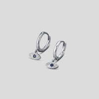 Silver Blue Evil Eye Drop Earrings - Beautiful Earth Boutique