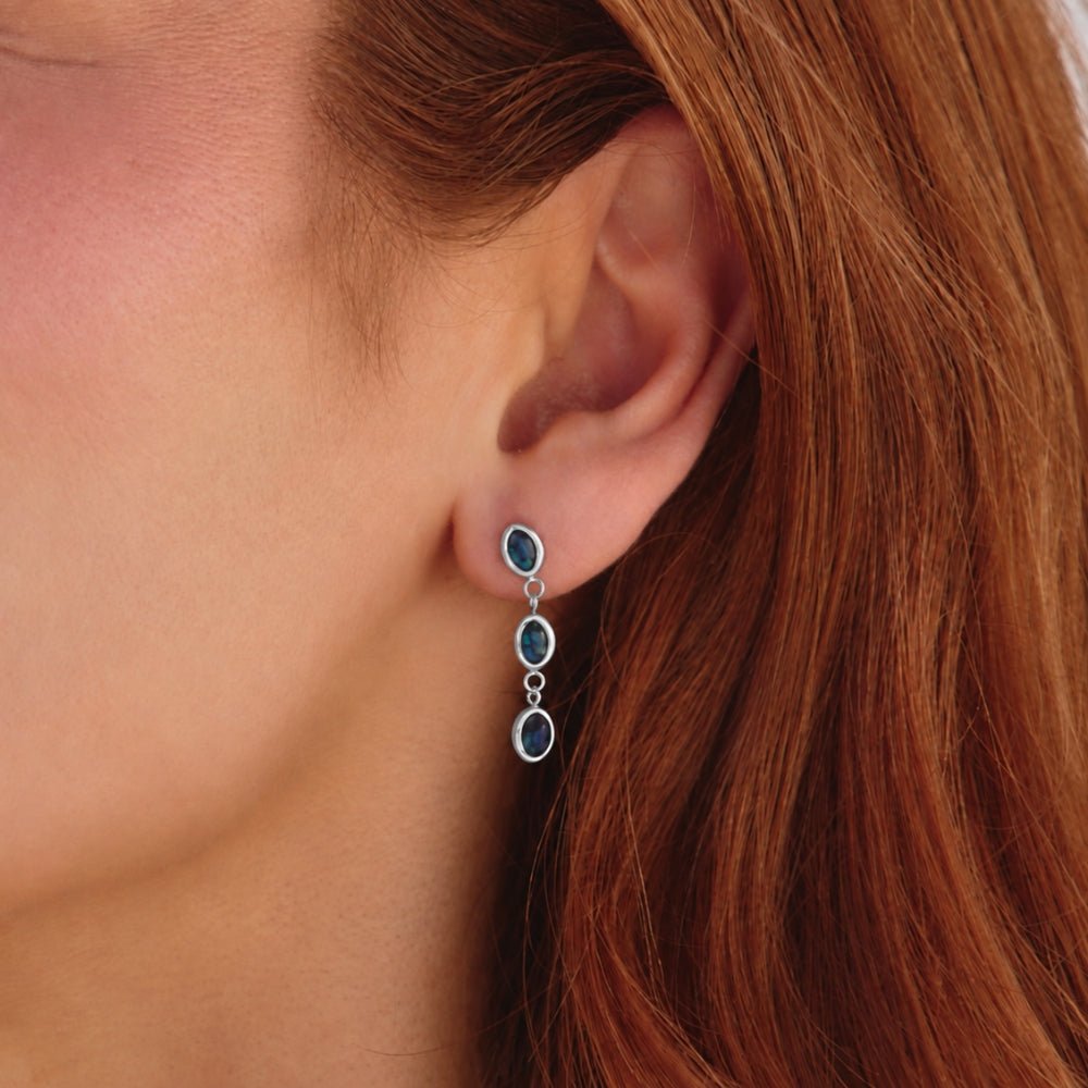 Silver Iridescent Pearl Drop Earrings - Beautiful Earth Boutique