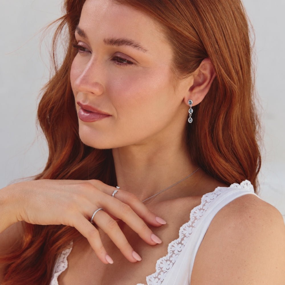 Silver Iridescent Pearl Drop Earrings - Beautiful Earth Boutique