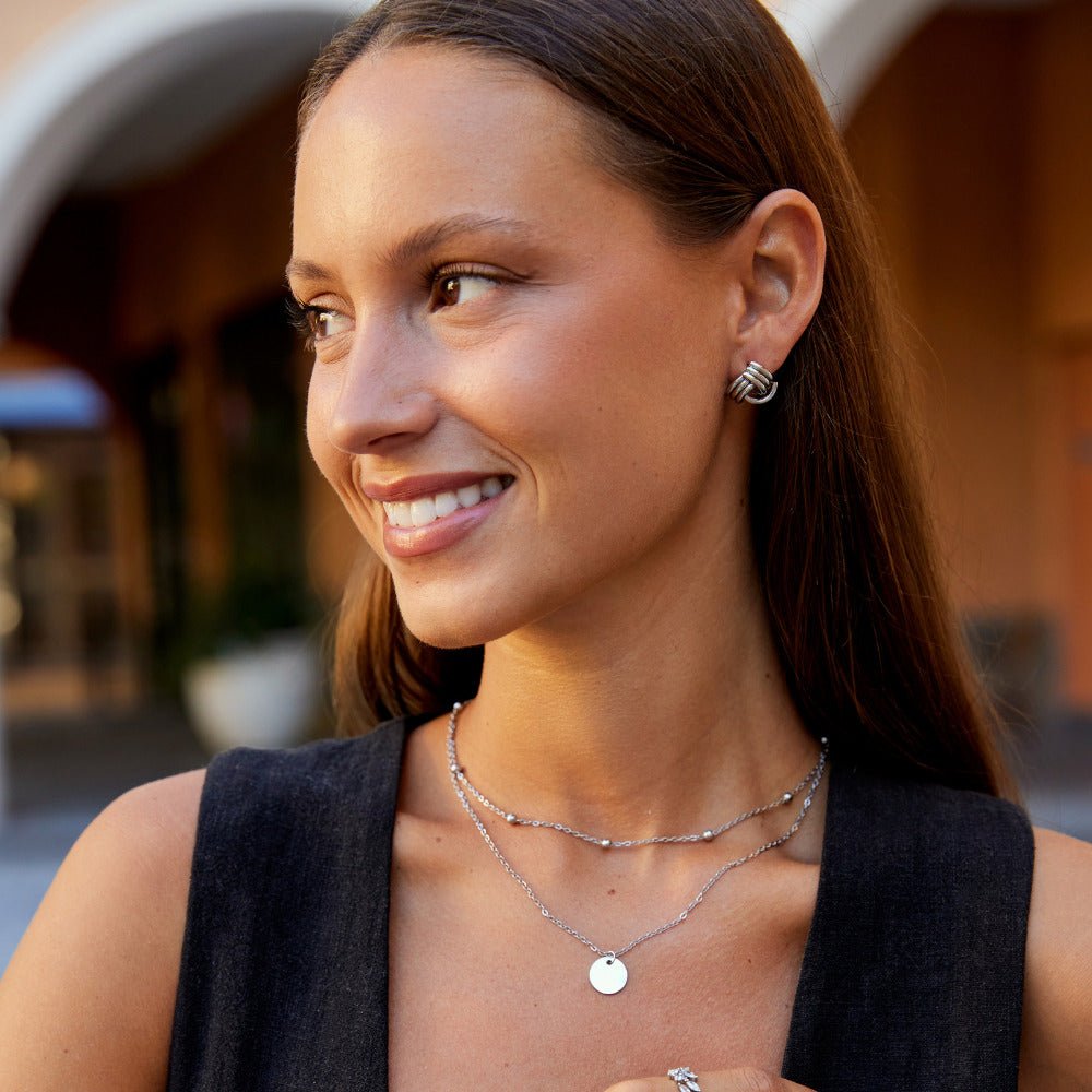 Silver Maxi Twist Stud Earrings - Beautiful Earth Boutique