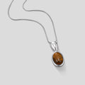 Silver Tiger Eye Stone Long Necklace - Beautiful Earth Boutique