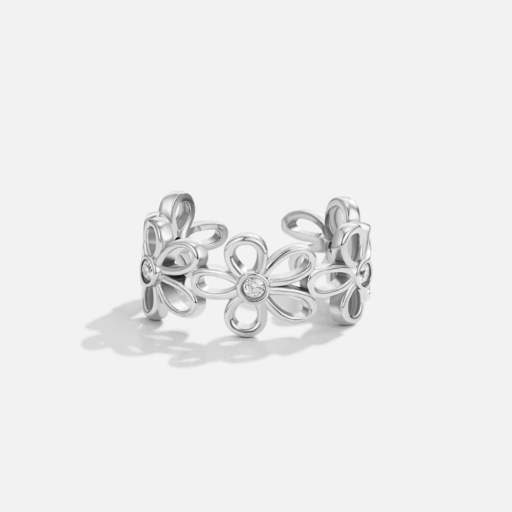 Silver Wildflower Infinity Ring - Beautiful Earth Boutique