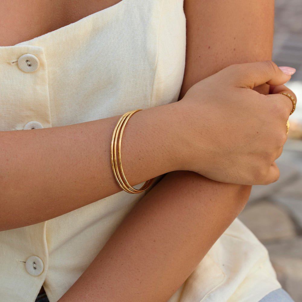 Solana Gold Bangle Set - Beautiful Earth Boutique