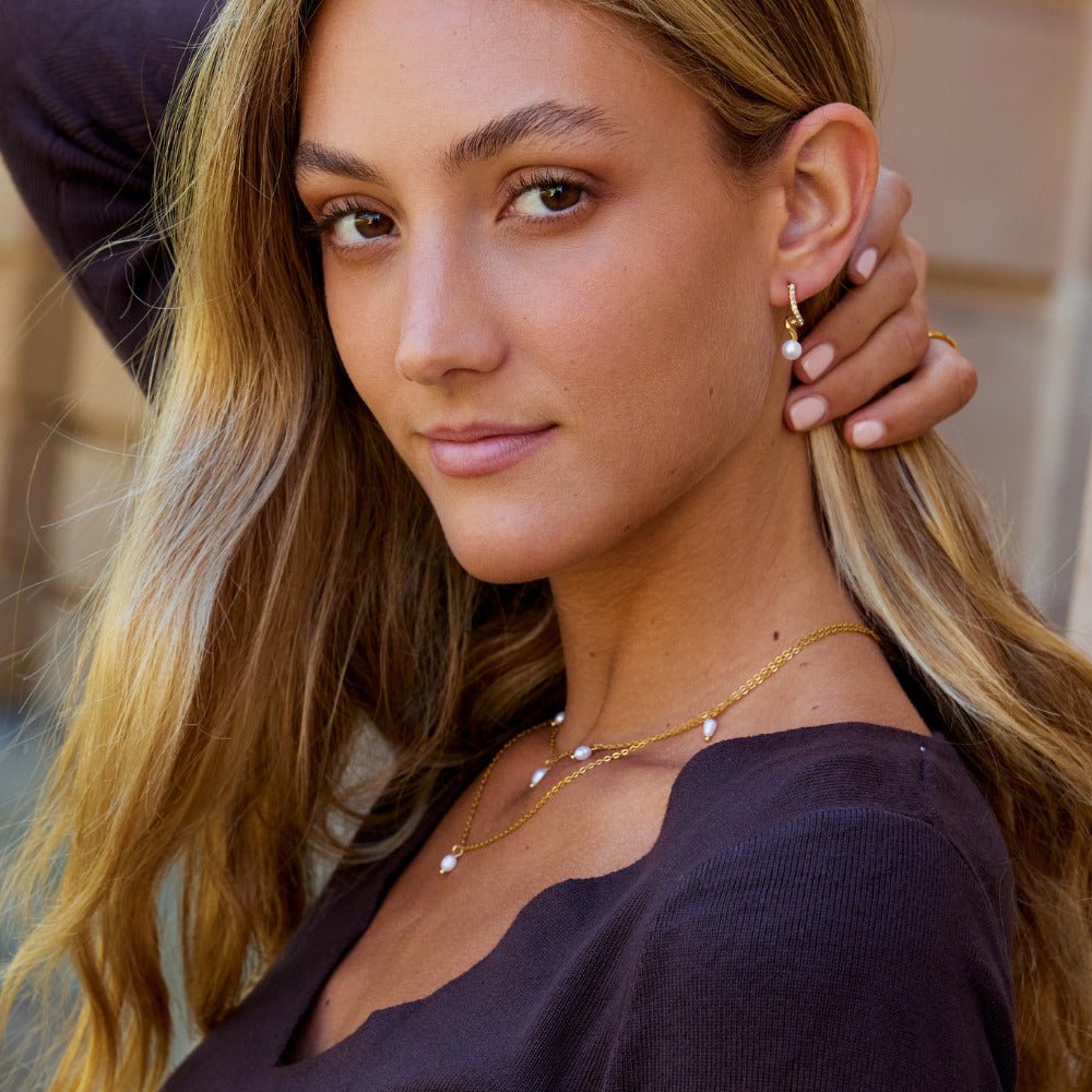 Tamara Pearl Wave Earrings - Beautiful Earth Boutique
