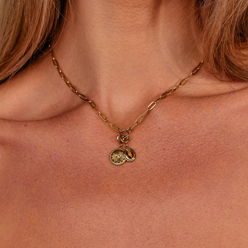 Tiger Eye Stone Charm - Beautiful Earth Boutique