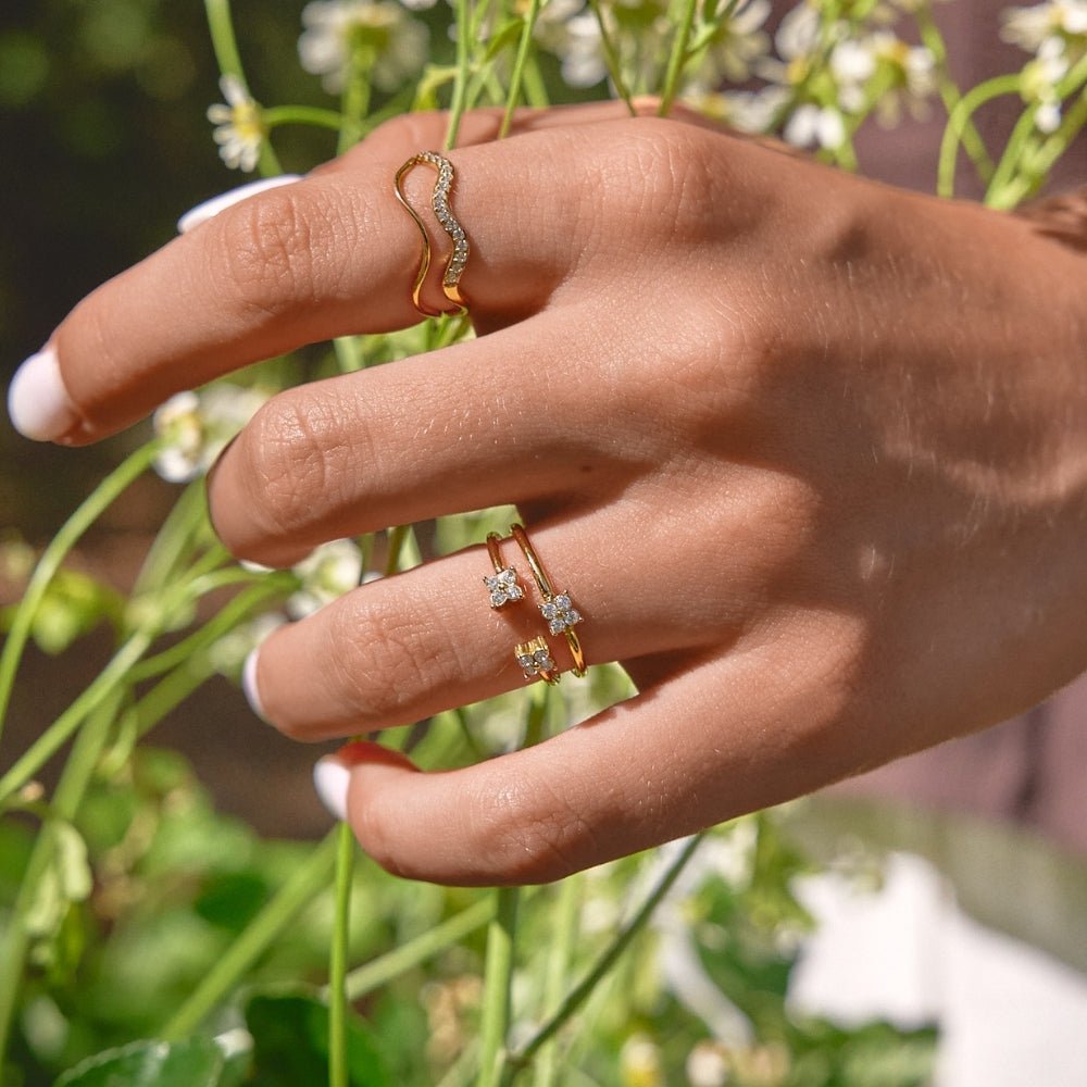 Tiny Petal Gold Ring - Beautiful Earth Boutique