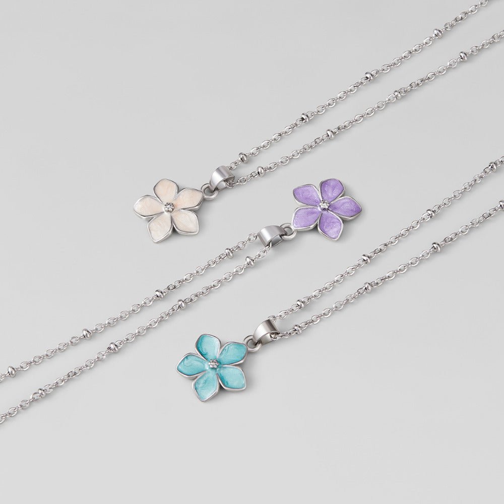 Turquoise Sakura Bloom Silver Necklace - Beautiful Earth Boutique