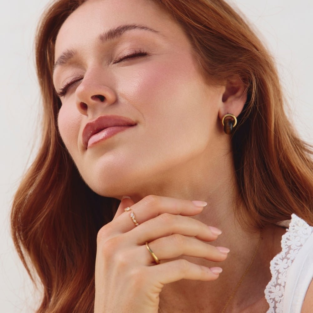 Twisted Amber Gold Earrings - Beautiful Earth Boutique