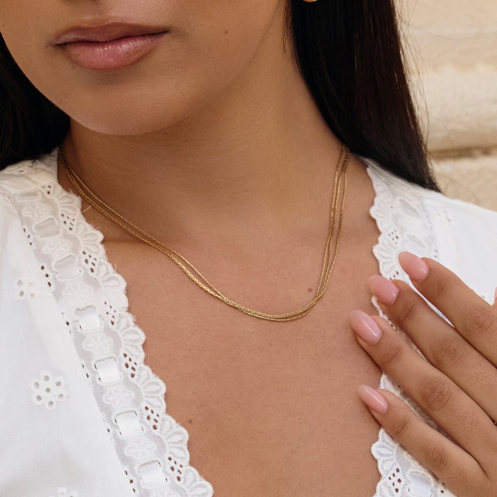 Vina Gold Multi Layered Chain Necklace - Beautiful Earth Boutique