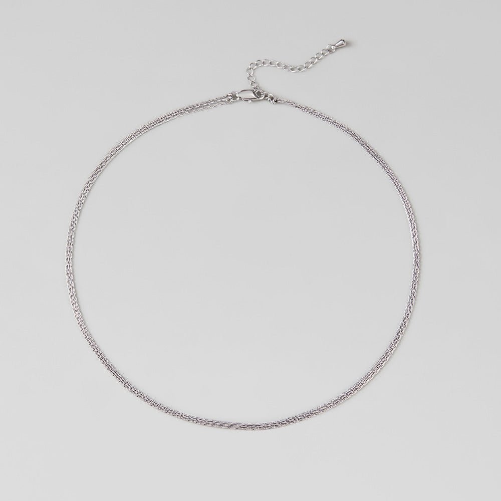 Vina Silver Multi Layered Chain Necklace - Beautiful Earth Boutique