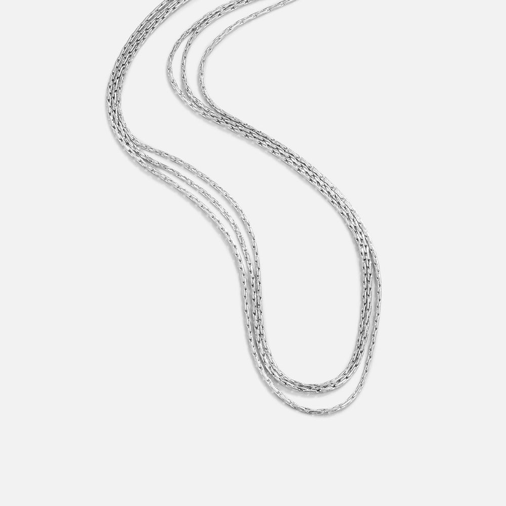 Vina Silver Multi Layered Chain Necklace - Beautiful Earth Boutique