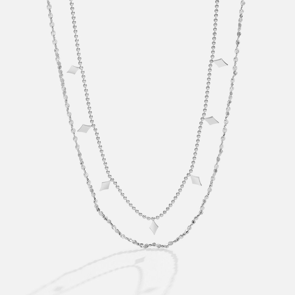 Willow Diamond Drop Layered Necklace - Beautiful Earth Boutique