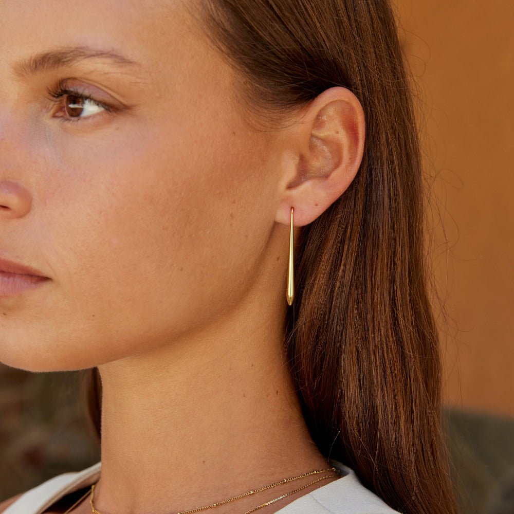 Zia Gold Drop Earrings - Beautiful Earth Boutique