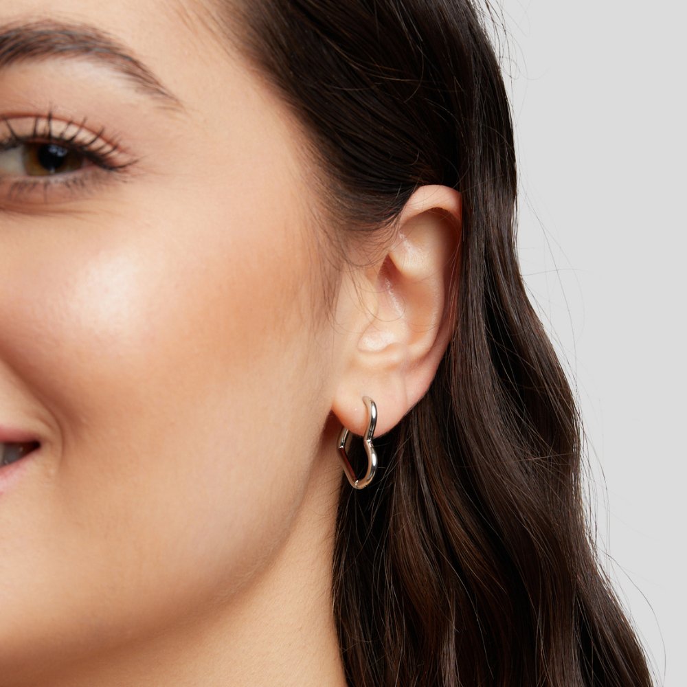 Heart Silver Hoops - Beautiful Earth Boutique